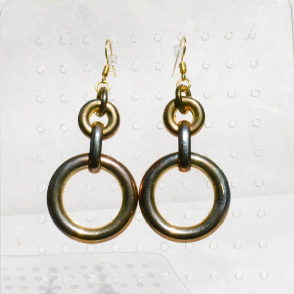 Handmade Bronze Contemporary Loop Earrings - Picture 4 of 7